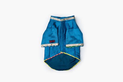 Blue Raw Silk Sherwani | For Dogs | Pawgy Pets