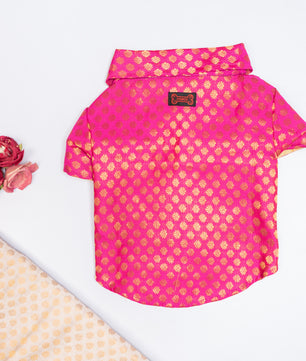 Pawgy Pets Occasion wear shirt Pink for Dogs