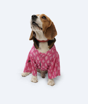 Pawgy Pets Heritage Hand Block Kurta Pink for Dogs
