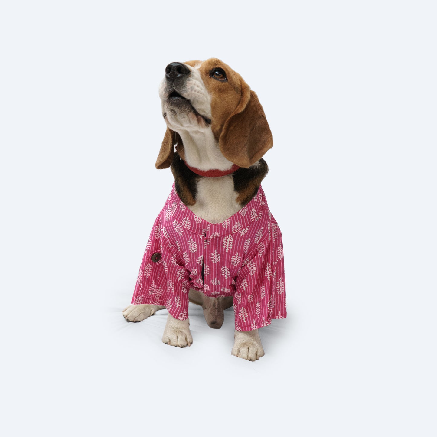 Pawgy Pets Heritage Hand Block Kurta Pink for Dogs