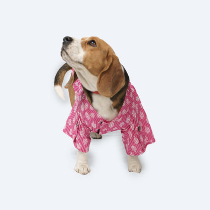 Pawgy Pets Heritage Hand Block Kurta Pink for Dogs