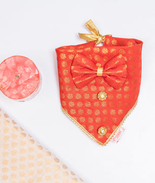 Pawgy Pets Occasion wear Bow Bandana Red for Dogs & Cats