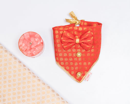 Pawgy Pets Occasion wear Bow Bandana Red for Dogs & Cats