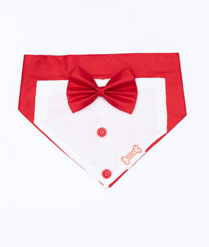 Pawgy Pets Tuxedo Bandana: Red for Dogs & Cats