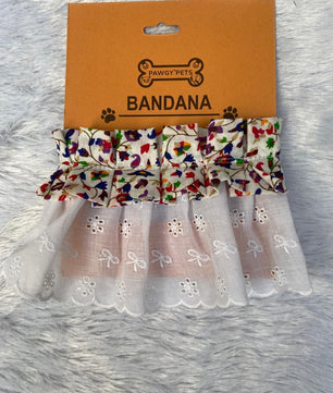 Pawgy Pets Frilly Bandana: Floral for Dogs & Cats