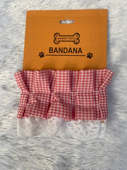 Pawgy Pets Frilly Bandana: Pink for Dogs & Cats