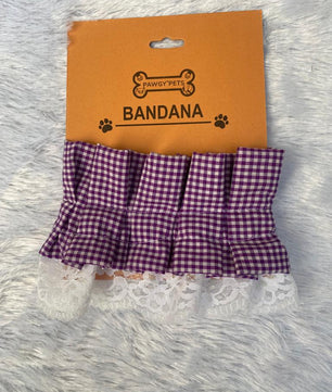 Pawgy Pets Frilly Bandana: Purple for Dogs & Cats