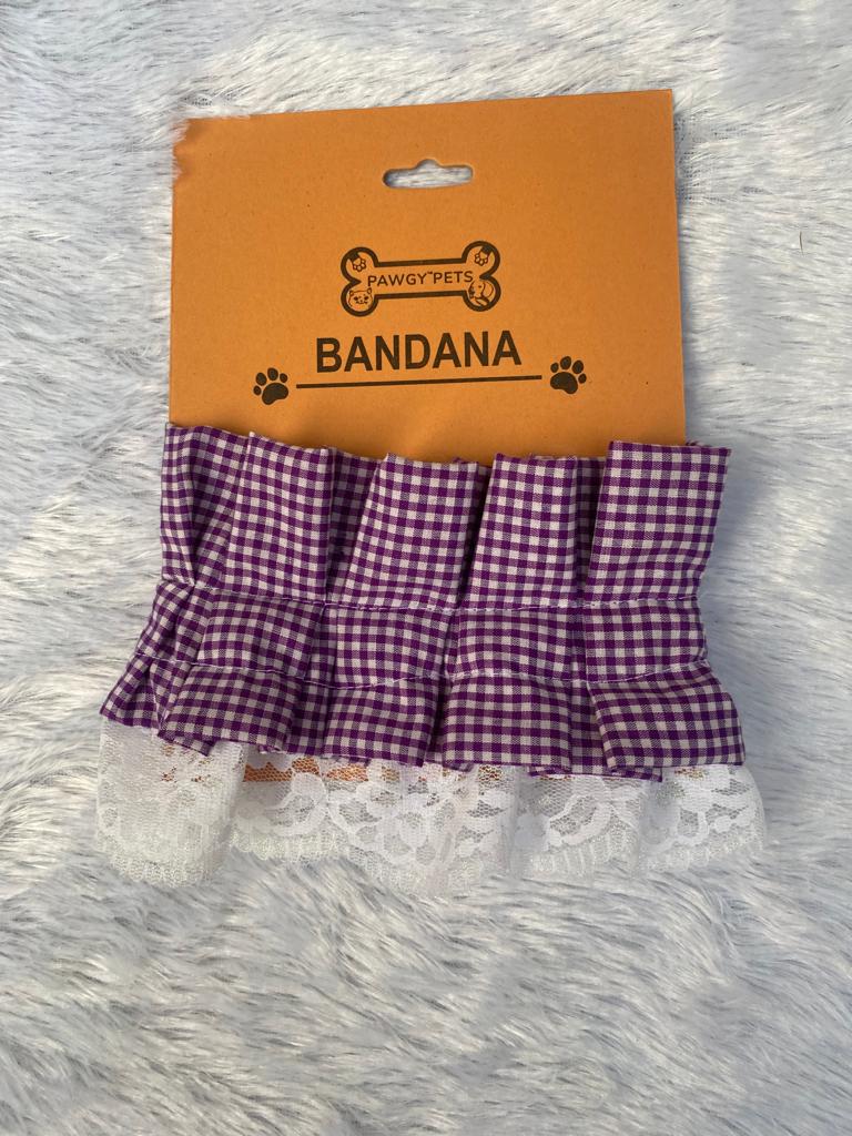 Pawgy Pets Frilly Bandana: Purple for Dogs & Cats