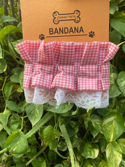 Pawgy Pets Frilly Bandana: Pink for Dogs & Cats