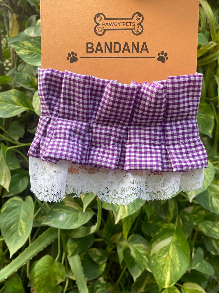 Pawgy Pets Frilly Bandana: Purple for Dogs & Cats