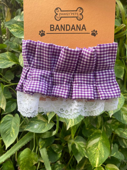 Pawgy Pets Frilly Bandana: Purple for Dogs & Cats