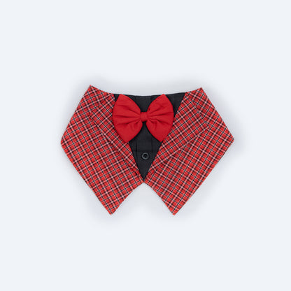 Pawgy Pets Waistcoat Tuxedo Bandana: Red for Dogs & Cats
