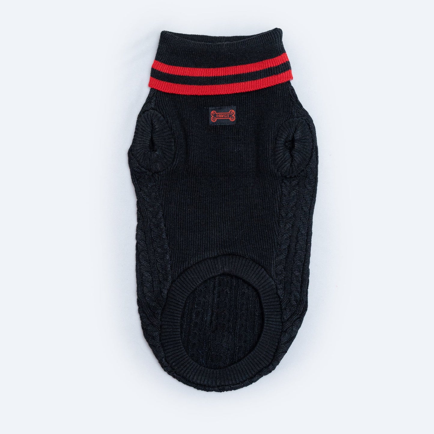 Black High Neck Cable Knit Sweater | For Dogs & Cats | Pawgy Pets
