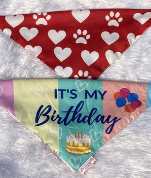 Pawgy Pets Reversible Birthday Bandana for Dogs & Cats