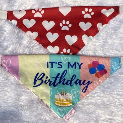 Pawgy Pets Reversible Birthday Bandana for Dogs & Cats